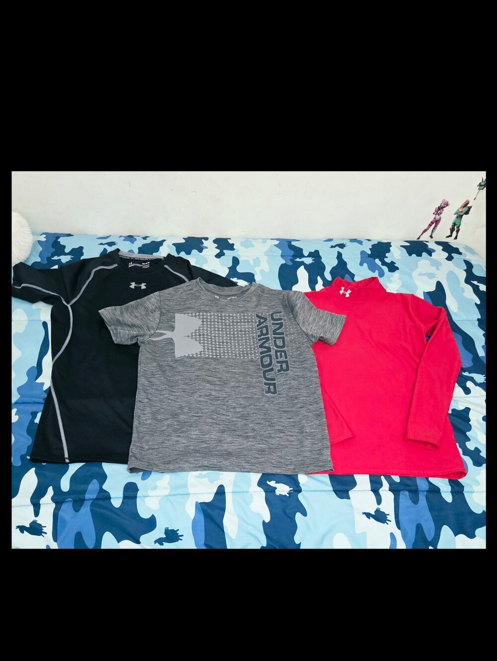 Under Armour Kids Shirt Red Black & Gray Shirt Bundle Size YL